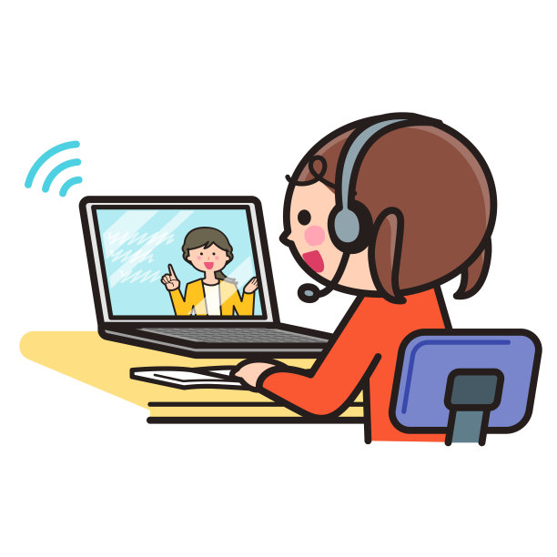 女孩在网上学习电脑图片下载