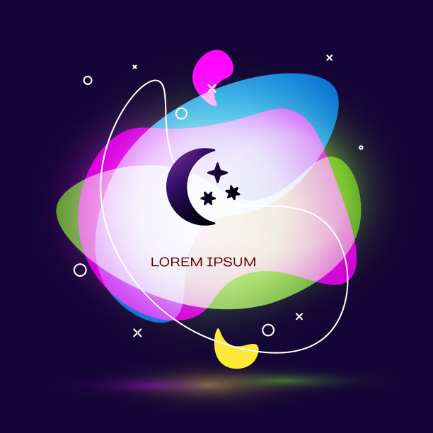 黑色的月亮和星星图标孤立在蓝色图片下载