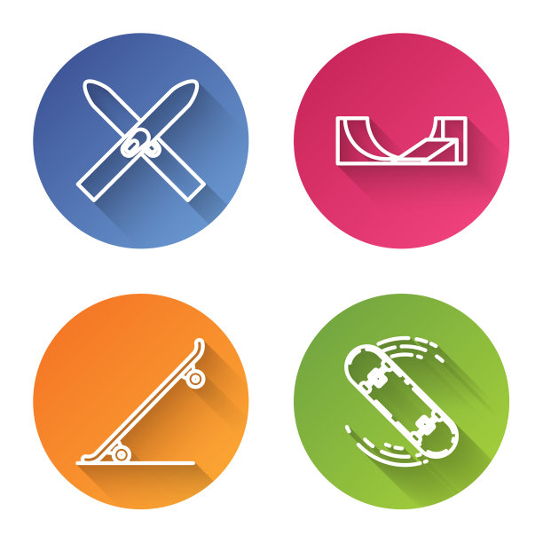 设置线滑雪和棒冰公园滑板图片下载