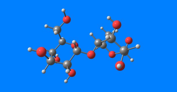 麦芽糖分子结构孤立在蓝色图片下载