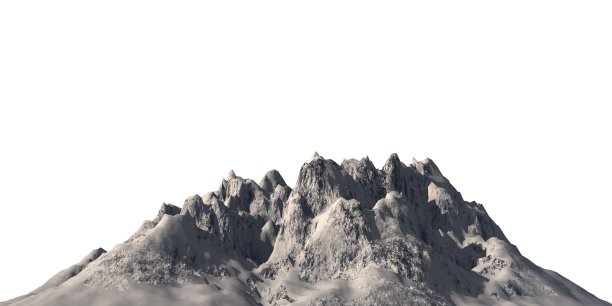 雪山孤立在白色背景3d插图图片下载