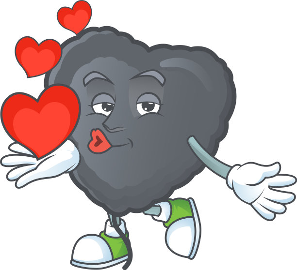 滑稽的脸黑色爱气球卡通人物图片下载