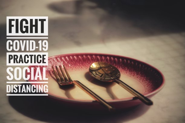 实践社会距离文本叠加图片下载