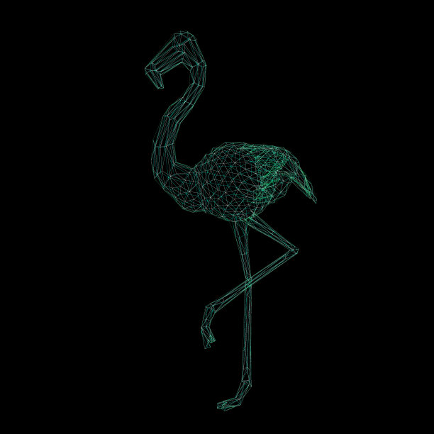 线框多边形火烈鸟图片下载