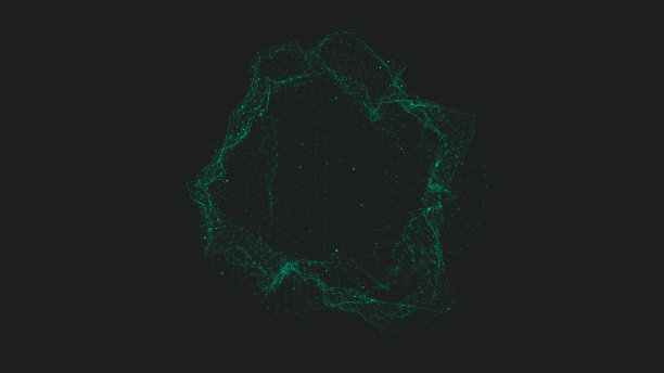 丛抽象的绿色形状。连接线与点，未来通信技术背景，网络背景，ui用户界面图片下载