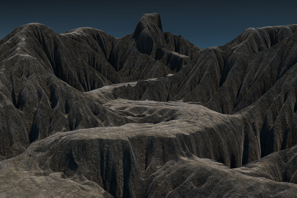 起伏的山路，自然的背景，3d渲染。图片下载