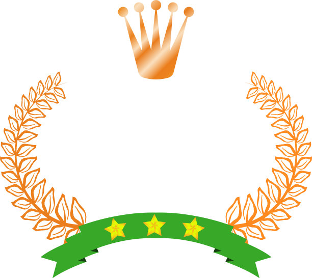 宽圆框架铜月桂和皇冠和图片下载