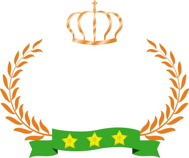 宽圆框架铜月桂和皇冠和图片下载