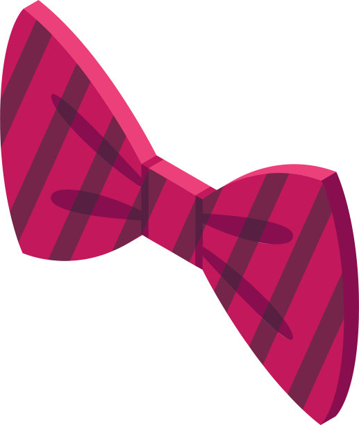 条纹红色蝴蝶结图标等距风格图片下载