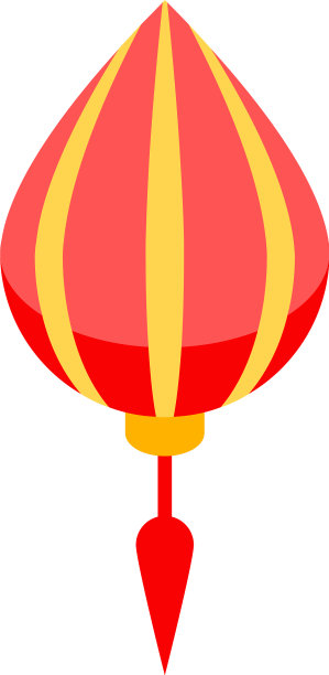 中国灯笼图标等距风格图片下载