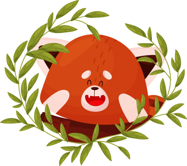 可爱的小熊猫在树枝圈图片下载