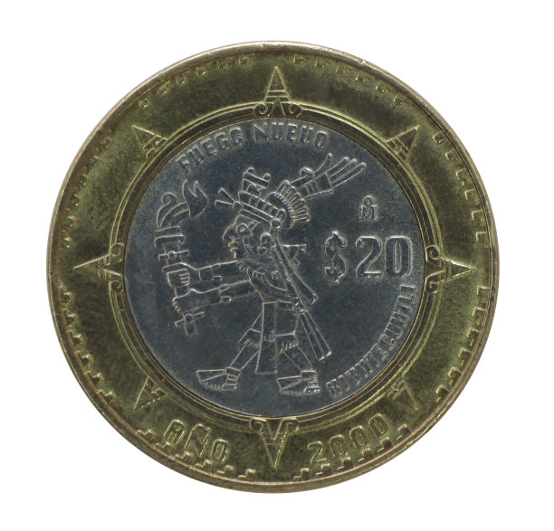 特别纪念20比索墨西哥硬币图片下载