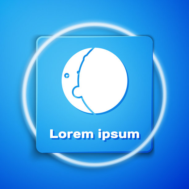 白色日食太阳图标孤立在蓝色图片下载