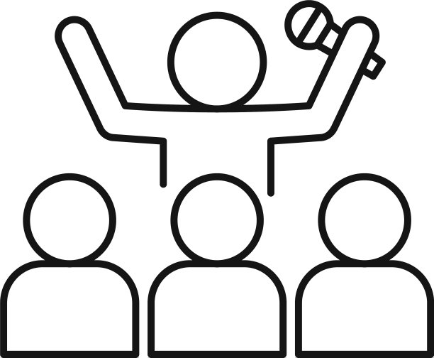 歌手演唱会图标轮廓风格图片下载