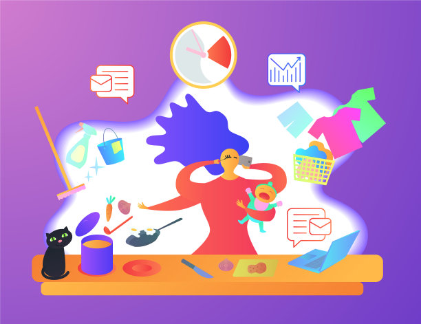 家庭主妇在厨房陪着宝宝忙着陪着妈妈图片下载