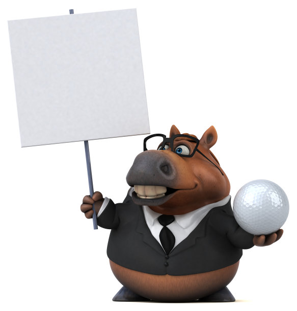 有趣的马- 3D插图图片下载