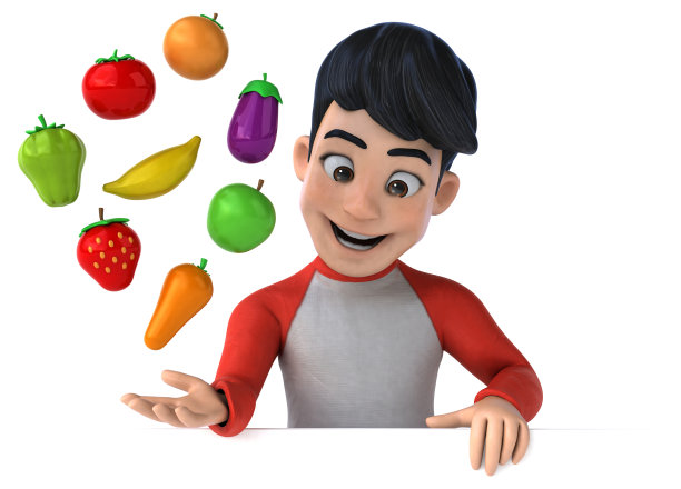 有趣的3D亚洲少年与漫画风格图片下载