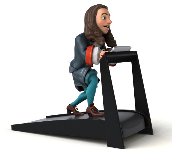 3D插图的卡通人在历史巴洛克服装图片下载