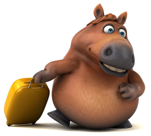 有趣的马- 3D插图图片下载