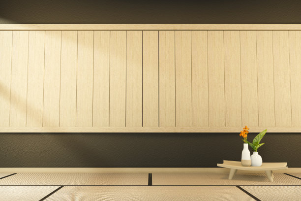 室内空房日本式。三维渲染图片下载