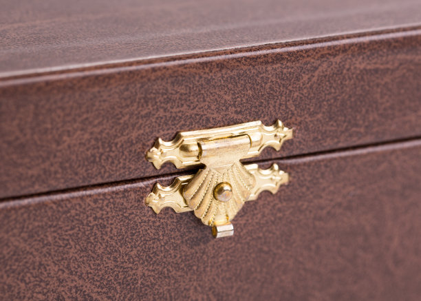 锁在箱子的前面。图片下载