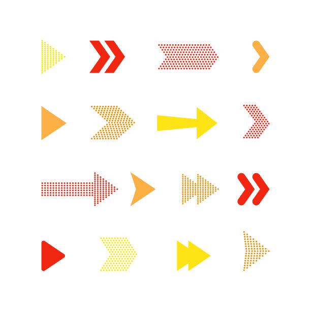箭头图标设置或按钮在现代简单象形图是最小的，扁平，简单，现代风格的应用程序，web，应用程序。孤立在白色背景。向量EPS 10图片下载