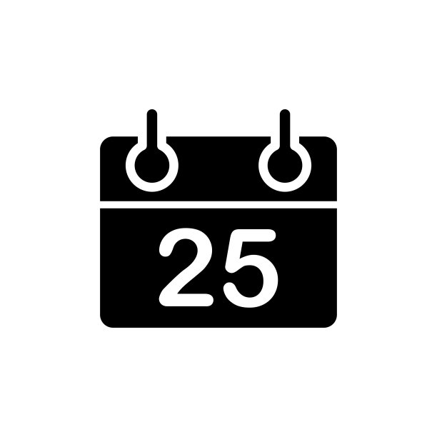 时尚日历25图标扁平矢量模板设计图片下载