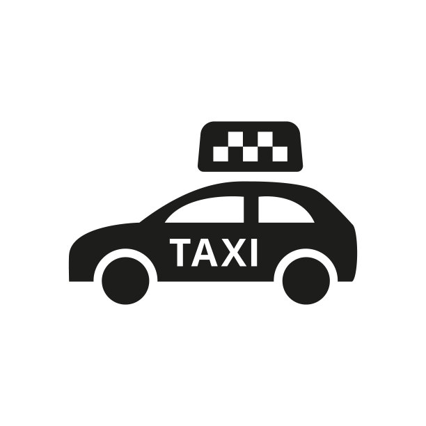 出租车图标上的白色背景。图片下载