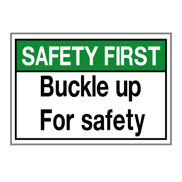 安全第一Bucle Up安全符号标志，矢量插图，孤立在白色背景，标签，图标。EPS10图片下载