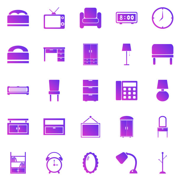 卧室渐变图标上的白色背景图片下载