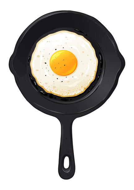 在煎锅里煎蛋图片下载