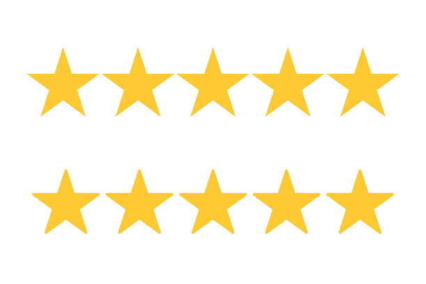 五星黄色图标黄金回顾向量图片下载