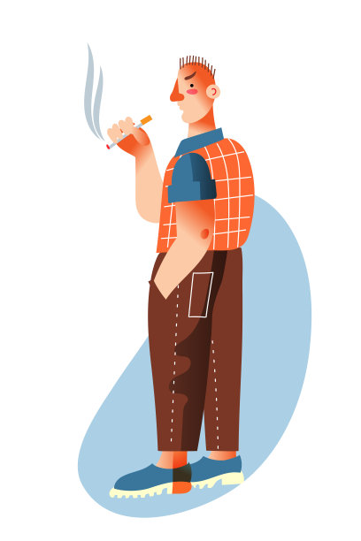 矢量人物插图的男人吸烟者图片下载