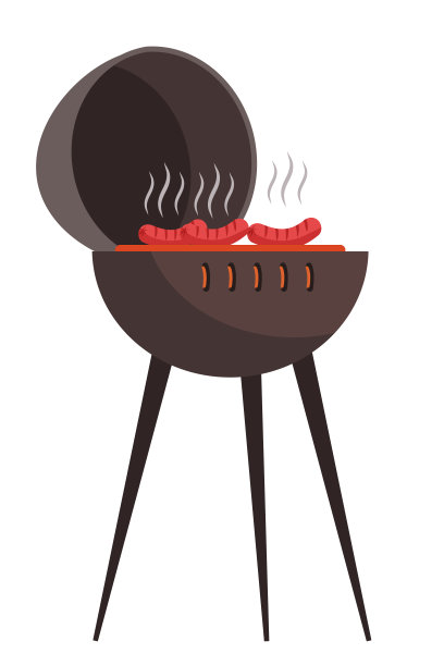 矢量平面插图的烧烤火盆孤立图片下载