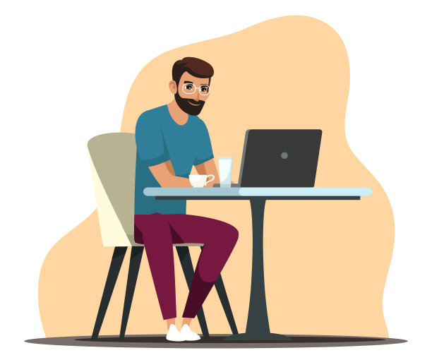 矢量字符插图咖啡休息概念图片下载