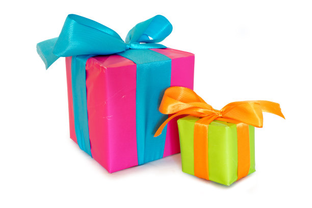 带有丝带和蝴蝶结的礼盒图片下载