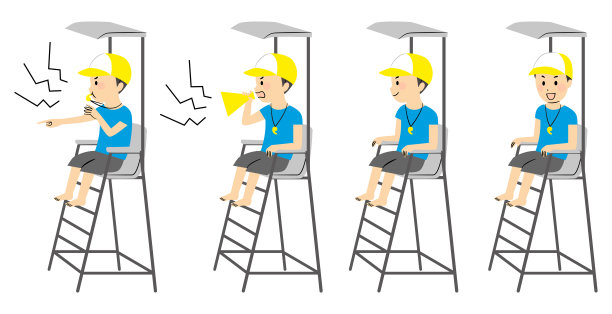 家庭成员穿着泳衣的插图图片下载