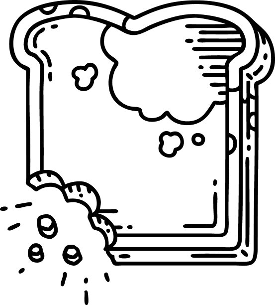 发霉面包上的黑线纹身图片下载