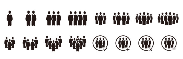 人和人口图标集，矢量和插图图片下载