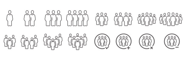 人和人口图标集，矢量和插图图片下载