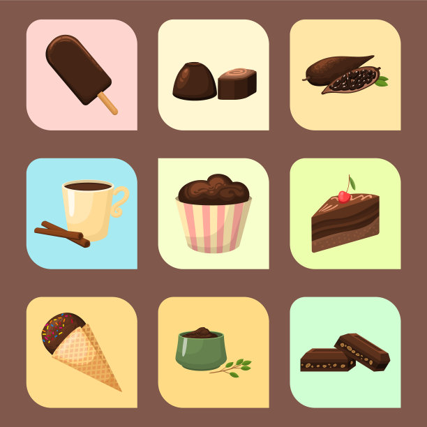 巧克力各种好吃的糖果和糖果甜图片下载