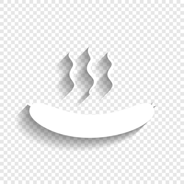 香肠标志简单，白色图标带软图片下载