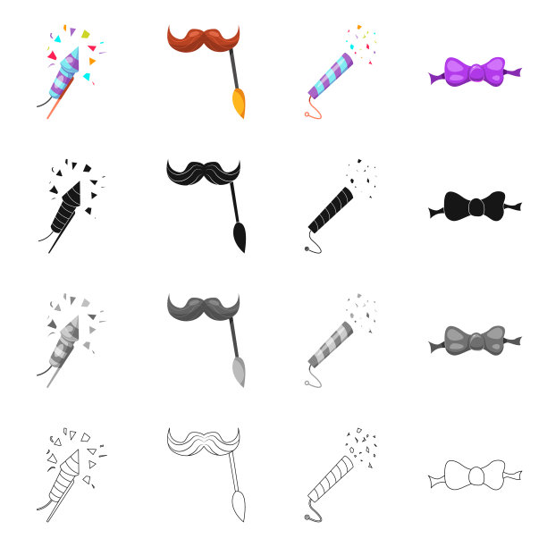 孤立对象的聚会和生日象征集图片下载