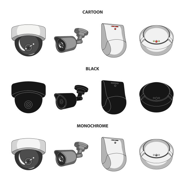 孤立对象的闭路电视和摄像机标志图片下载