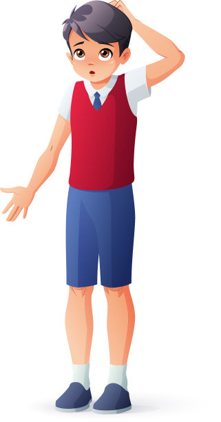 男孩抓头图片下载