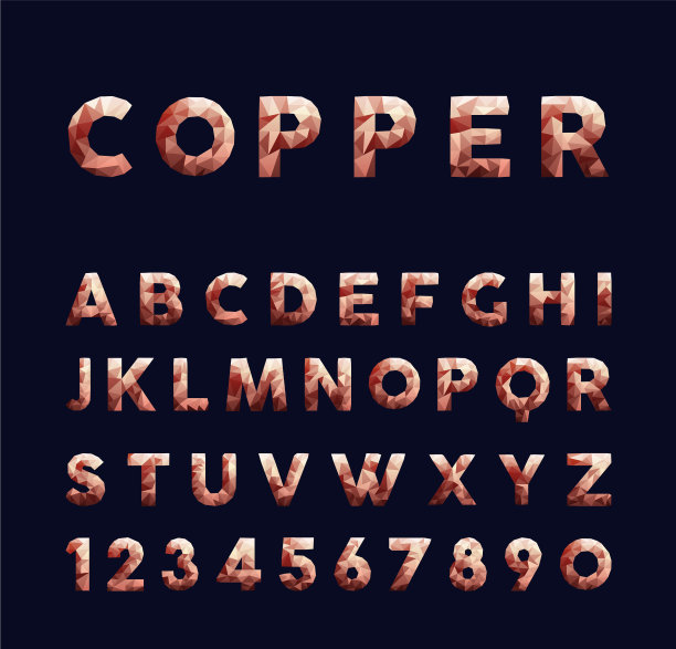 铜低聚字母排印集图片下载