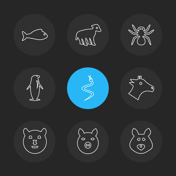 宠物动物野生鸟类昆虫eps图标集图片下载