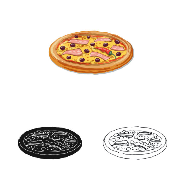 披萨和食物符号集图片下载