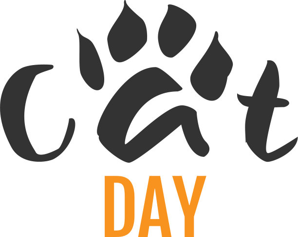 猫日文字猫脚印剪影孤立图片下载