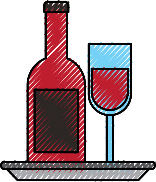 用酒瓶和玻璃杯与盘子庆祝图片下载